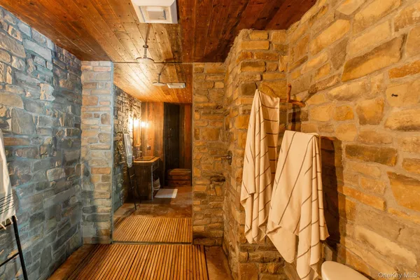 a view of a bathroom with a shower