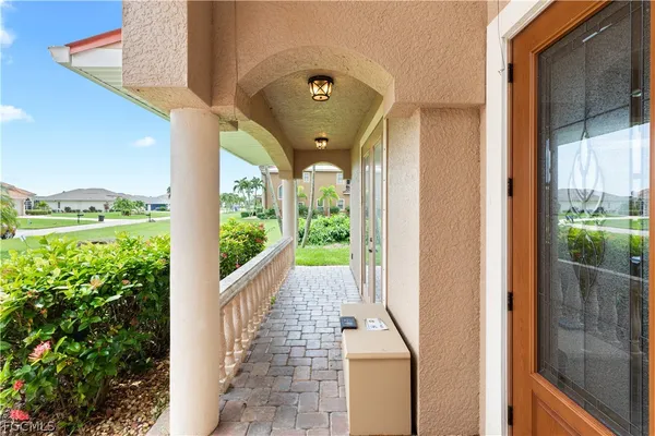 a view of a chandelier in a room