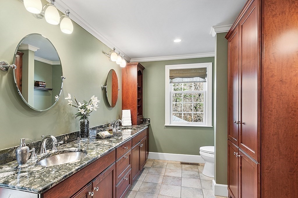 65 Lawrence Road Boxford, MA 01921 - Photo 22 of 36 a bathroom with a toilet a sink and a mirror
