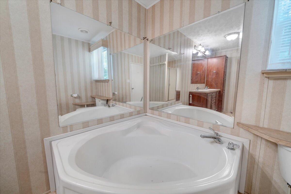 460 White Oak Road Boones Mill, VA 24065 - Photo 30 of 45 a bathroom with a tub sink and mirror