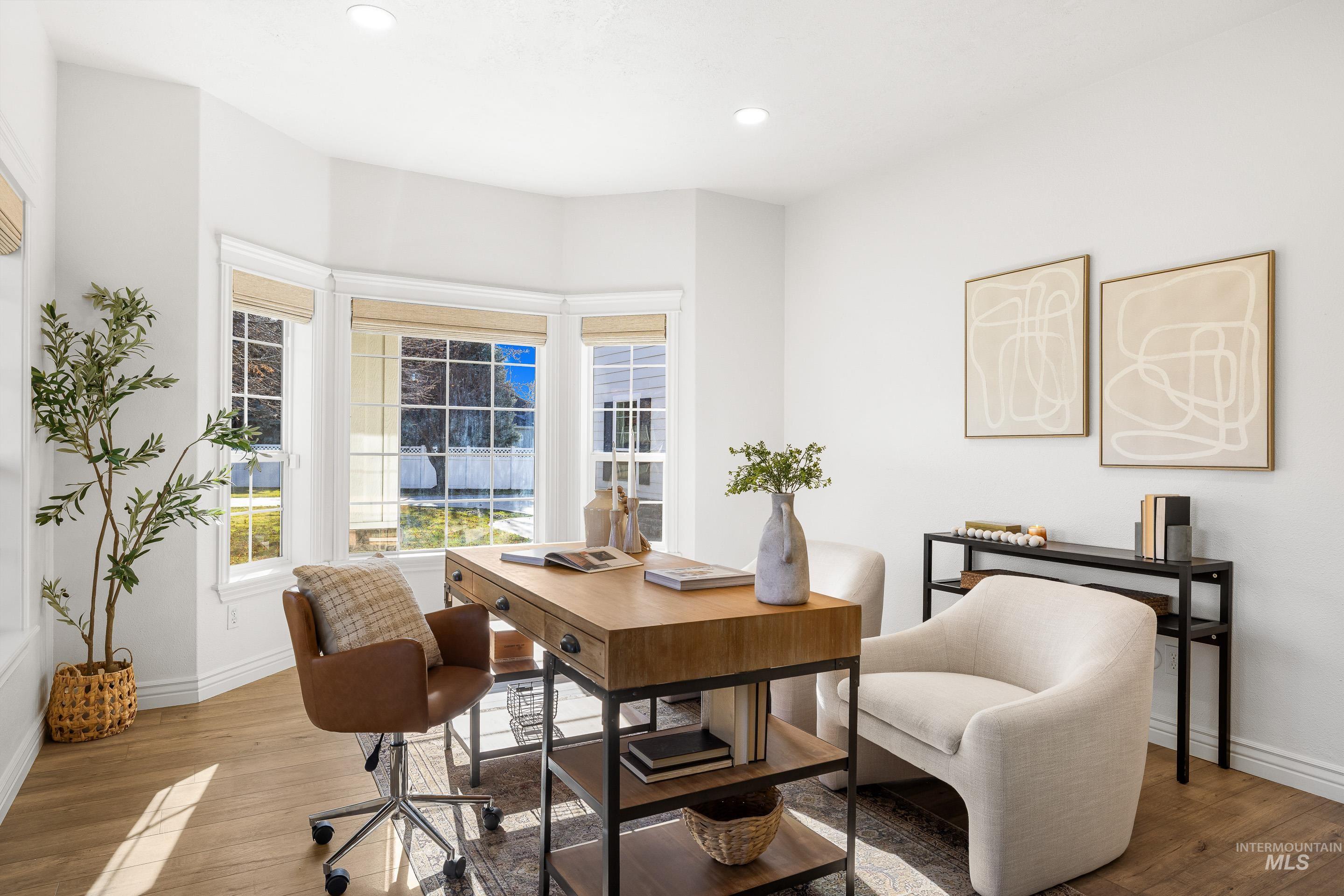 1197 North Cove Colony Way Eagle, ID 83616 - Photo 5 of 50 Office area featuring wood finished floors and recessed lighting
