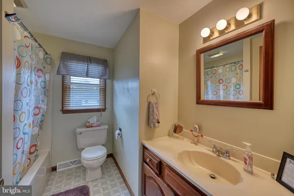 a bathroom with a toilet a sink and a mirror