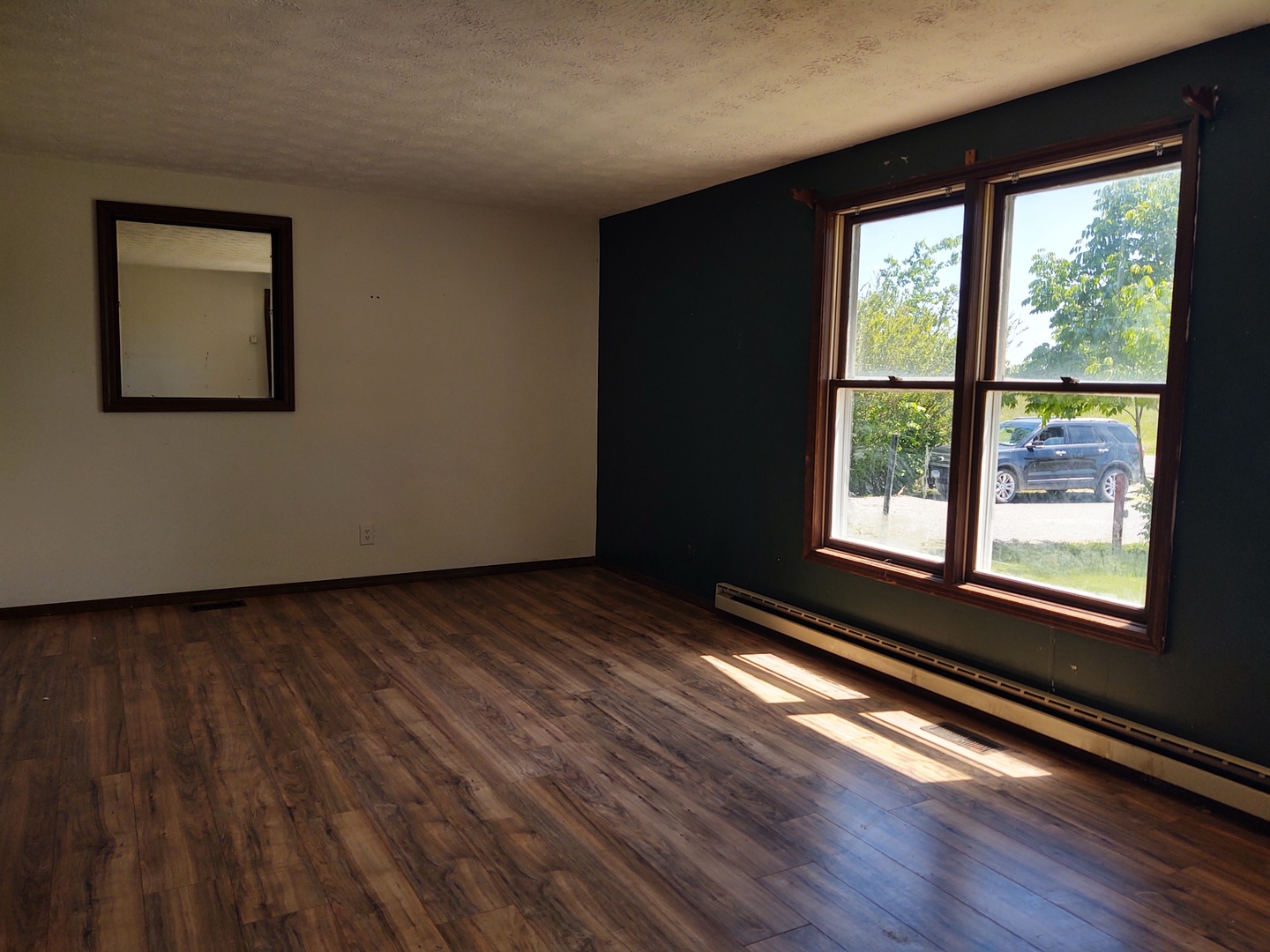 1045 Ozark Road Ozark, IL 62972 - Photo 11 of 17 a view of an empty room with wooden floor and a window