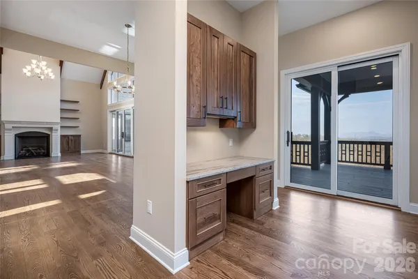 a view of livingroom with furniture and fireplace