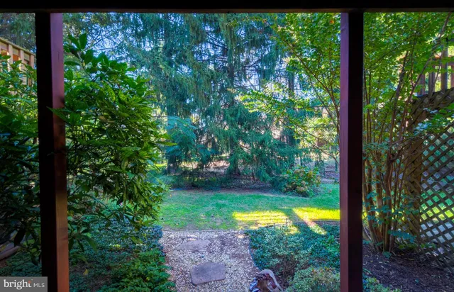 a view of swimming pool from a yard