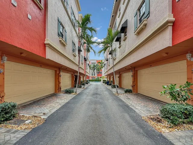 a view of a building with a street