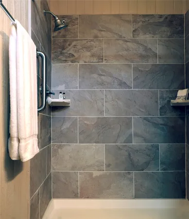 a bathroom with a shower