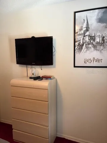 a view of small space with racks on the wall