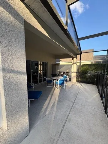 a view of outdoor space with seating