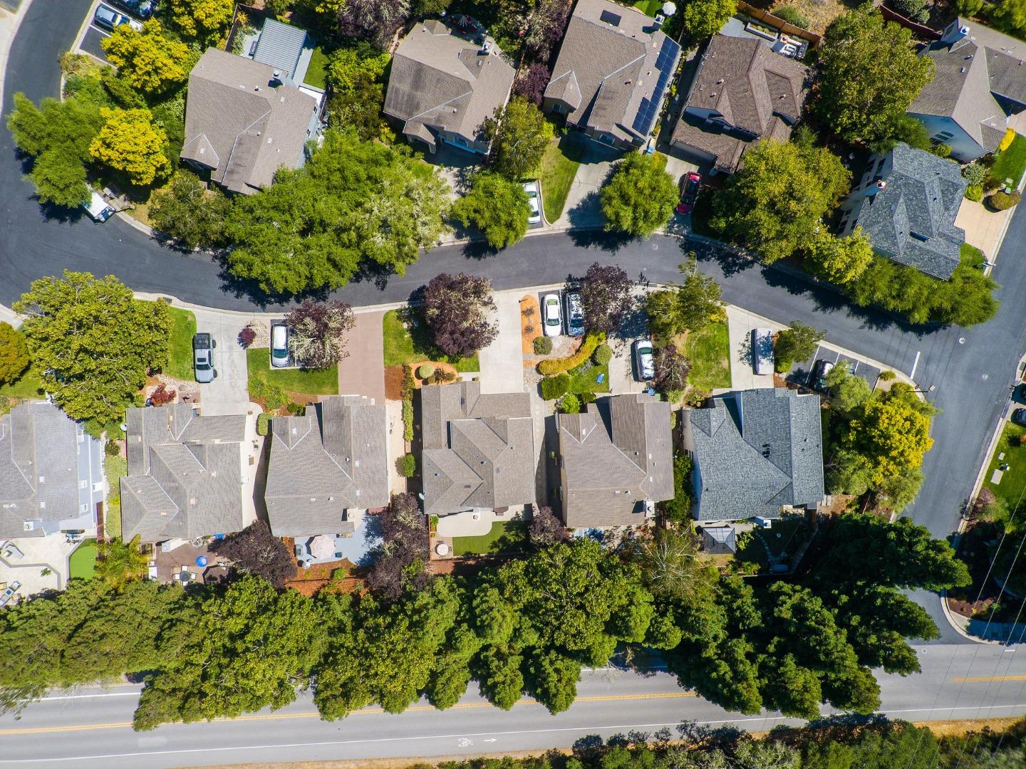 205 Sidesaddle Circle Scotts Valley, CA 95066 - Photo 54 of 57 an aerial view of multiple houses with yard
