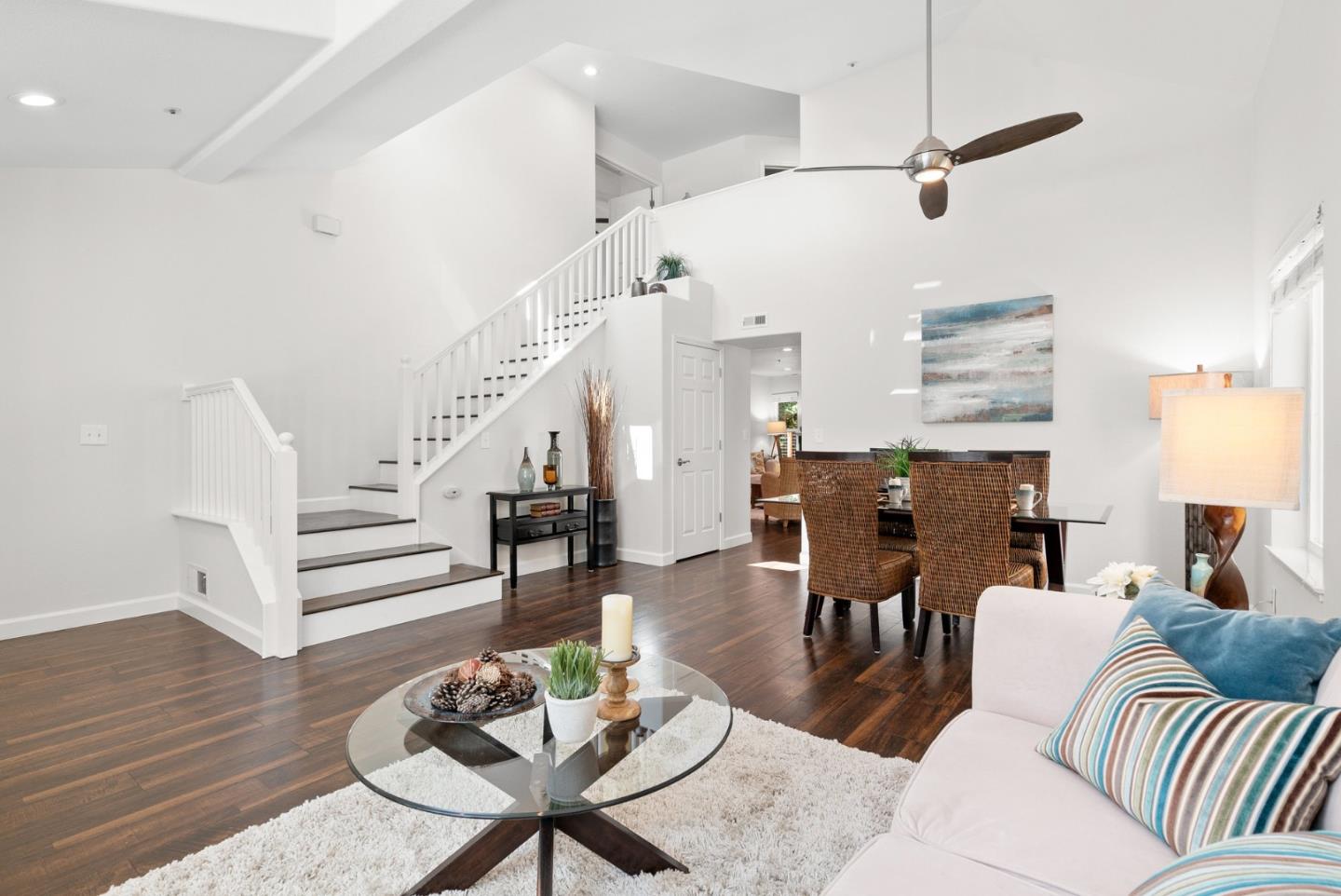 205 Sidesaddle Circle Scotts Valley, CA 95066 - Photo 6 of 57 a living room with furniture kitchen view and a wooden floor