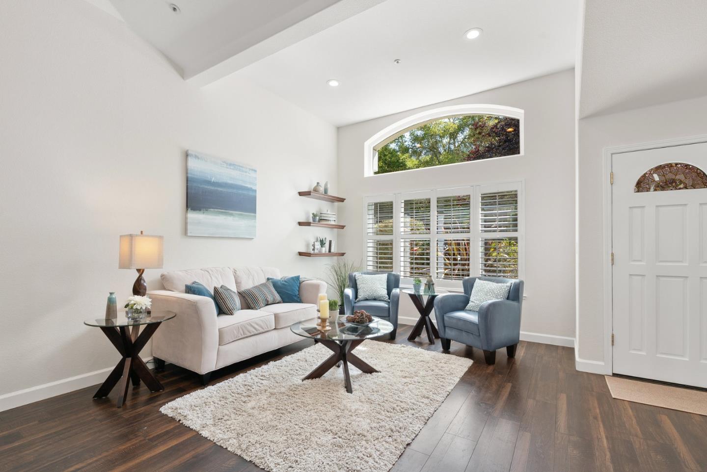 205 Sidesaddle Circle Scotts Valley, CA 95066 - Photo 8 of 57 a living room with furniture floor to ceiling window and wooden floor