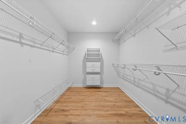 a view of a room with racks on the wall