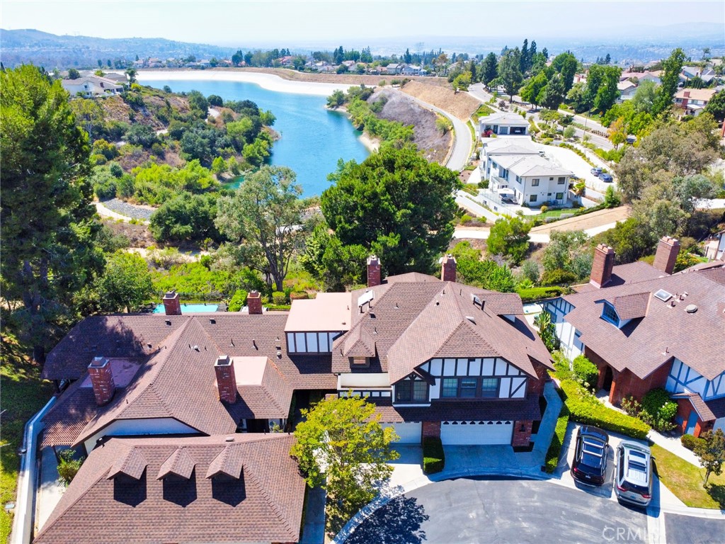 950 South Rim Crest Drive Anaheim Hills, CA 92807 - Photo 35 of 40 an aerial view of a house with a lake view