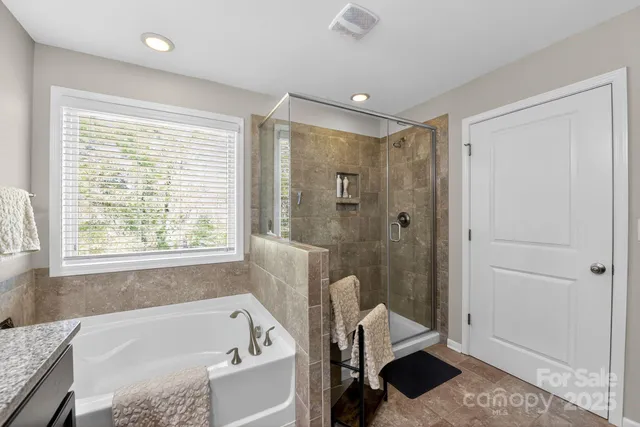 a bathroom with a tub a sink and a shower