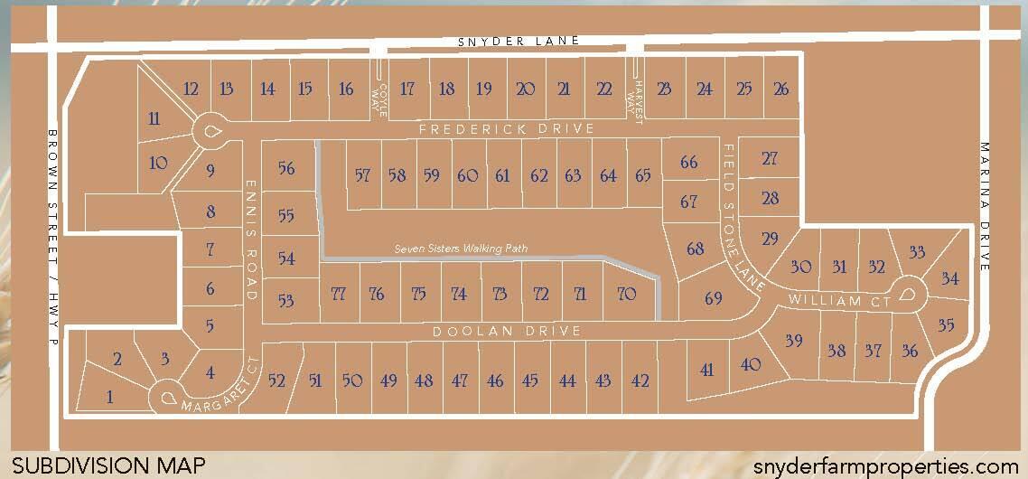 W359N6209 Margaret Court Oconomowoc, WI 53066 - Photo 2 of 5 Snyder Farm Subdivision Map