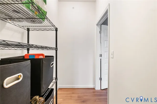 a view of walk in closet with window
