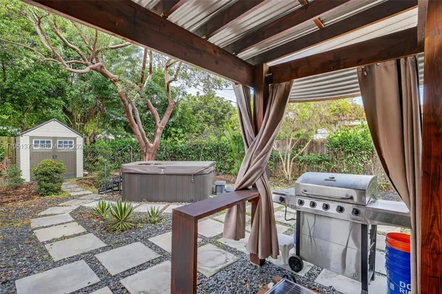 a view of outdoor space with seating