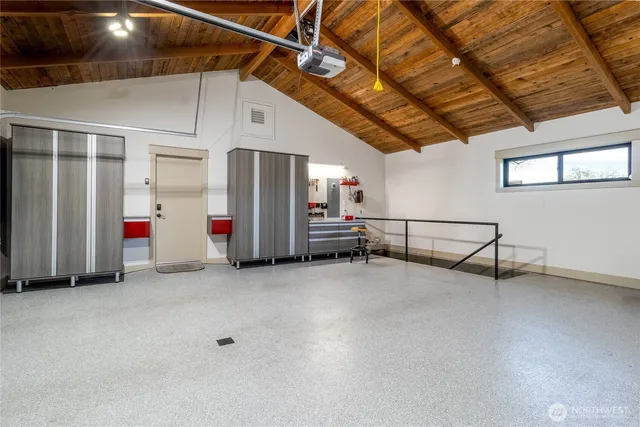 a view of a indoor garage