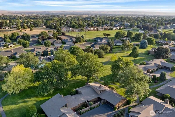 an aerial view of multiple house