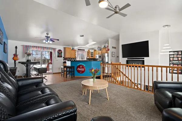 a kitchen with granite countertop lots of counter top space and stainless steel appliances