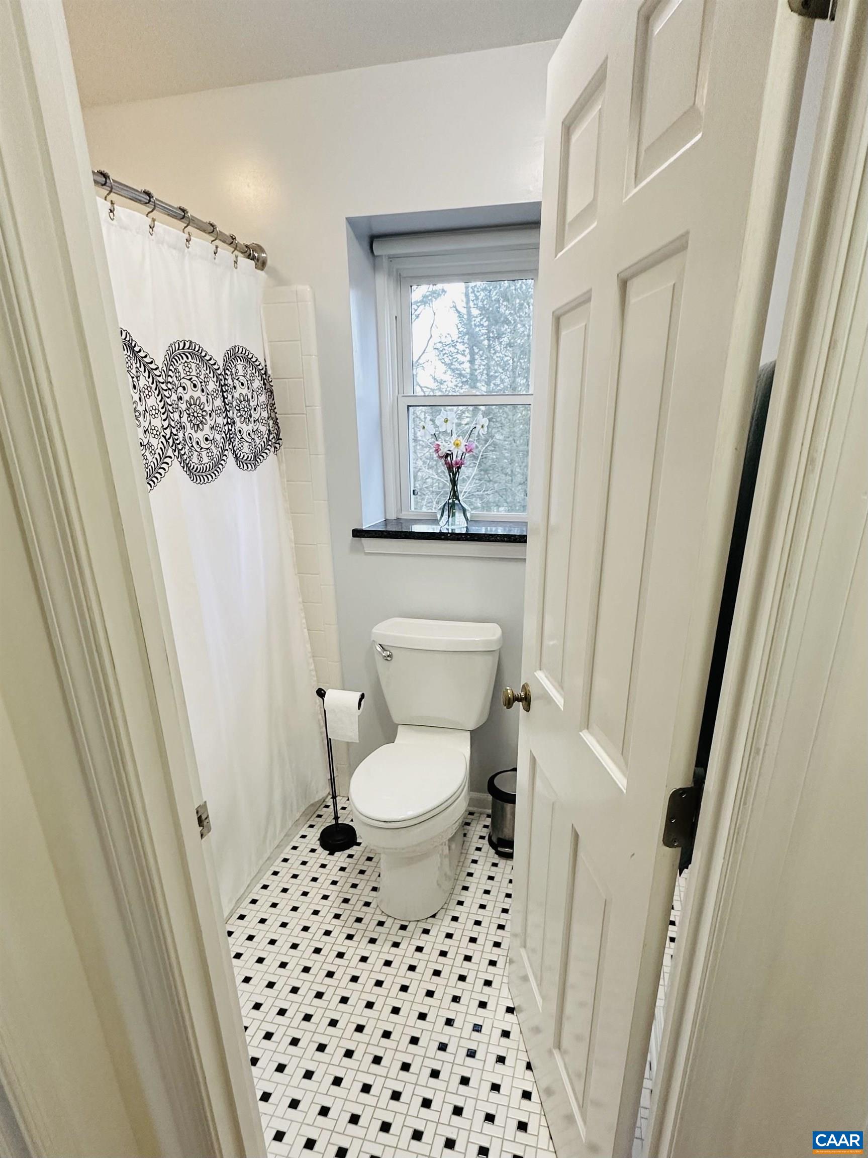 2403 Bennington Road Charlottesville, VA 22901 - Photo 24 of 31 a bathroom with a toilet and a shower curtain