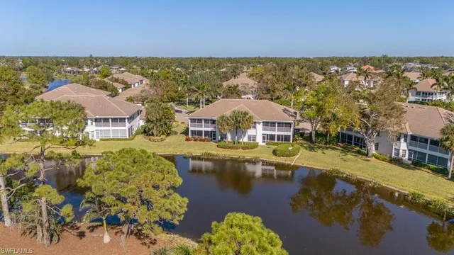 a view of a lake with houses
