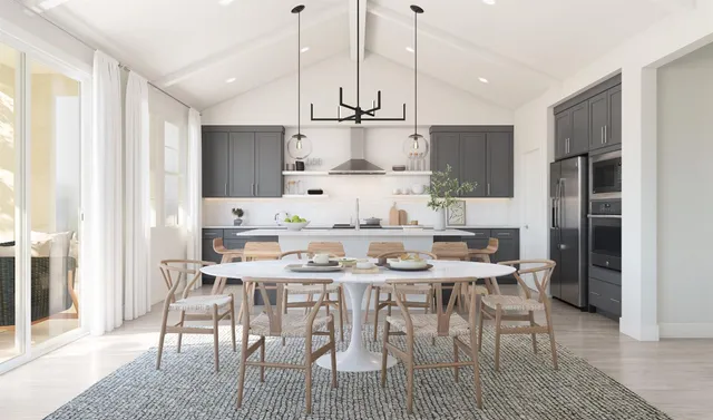 a kitchen with stainless steel appliances kitchen island granite countertop a sink and cabinets