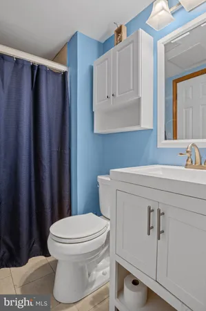 a bathroom with a sink a toilet and vanity