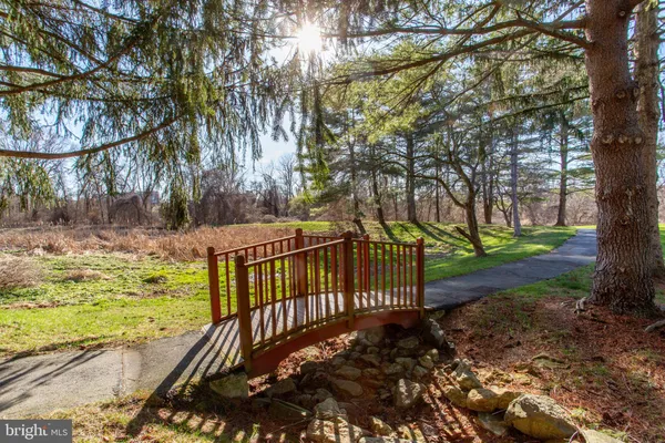 a view of a pathway with a yard