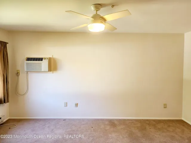 a view of a room with painted walls