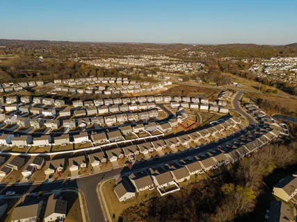 an aerial view of multiple house