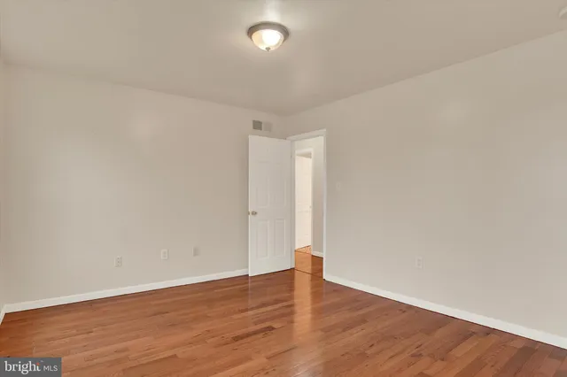 a view of a deck with wooden floor