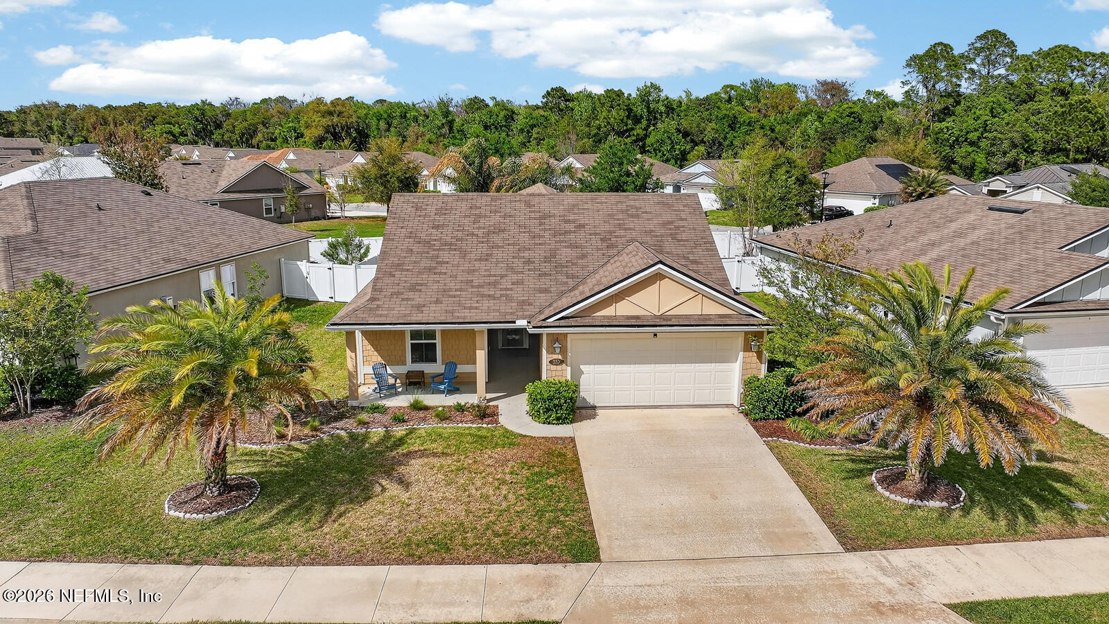 353 Green Turtle Lane St. Augustine, FL 32086 - Photo 40 of 48 an aerial view of a house with a yard