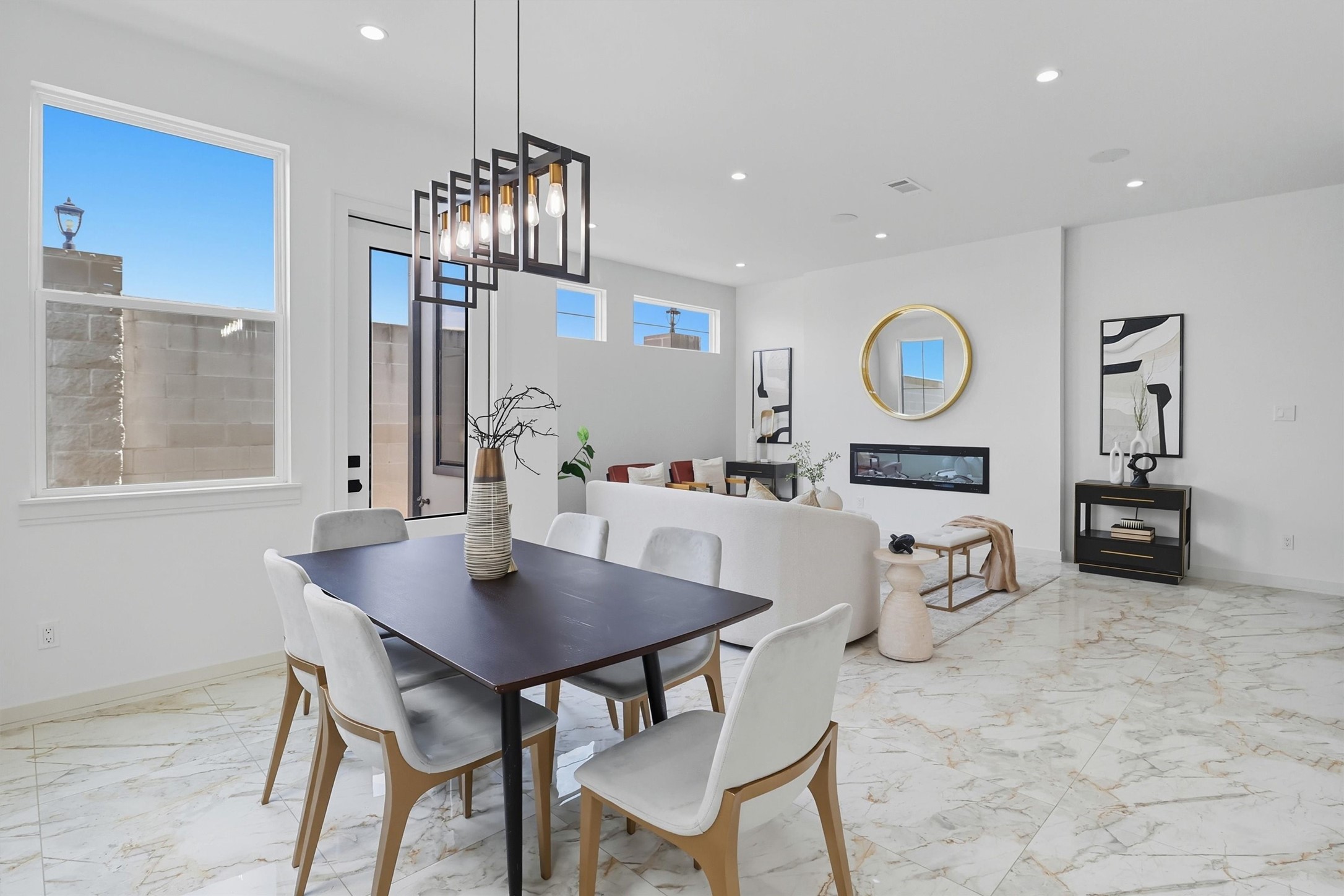 2939 El Fenice Lane Houston, TX 77057 - Photo 20 of 48 a living room with furniture a window and kitchen view
