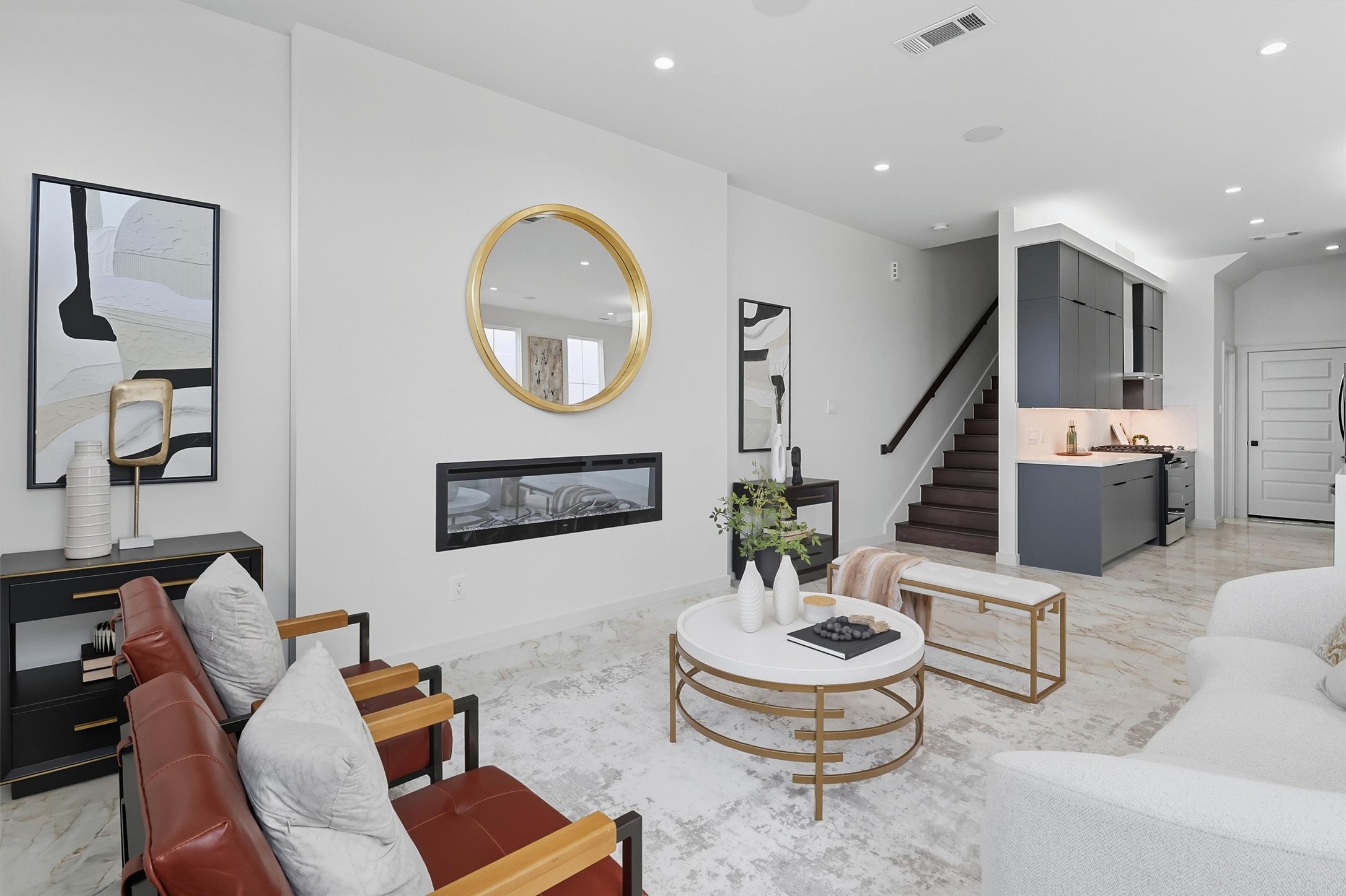 2939 El Fenice Lane Houston, TX 77057 - Photo 22 of 48 a living room with furniture and a mirror