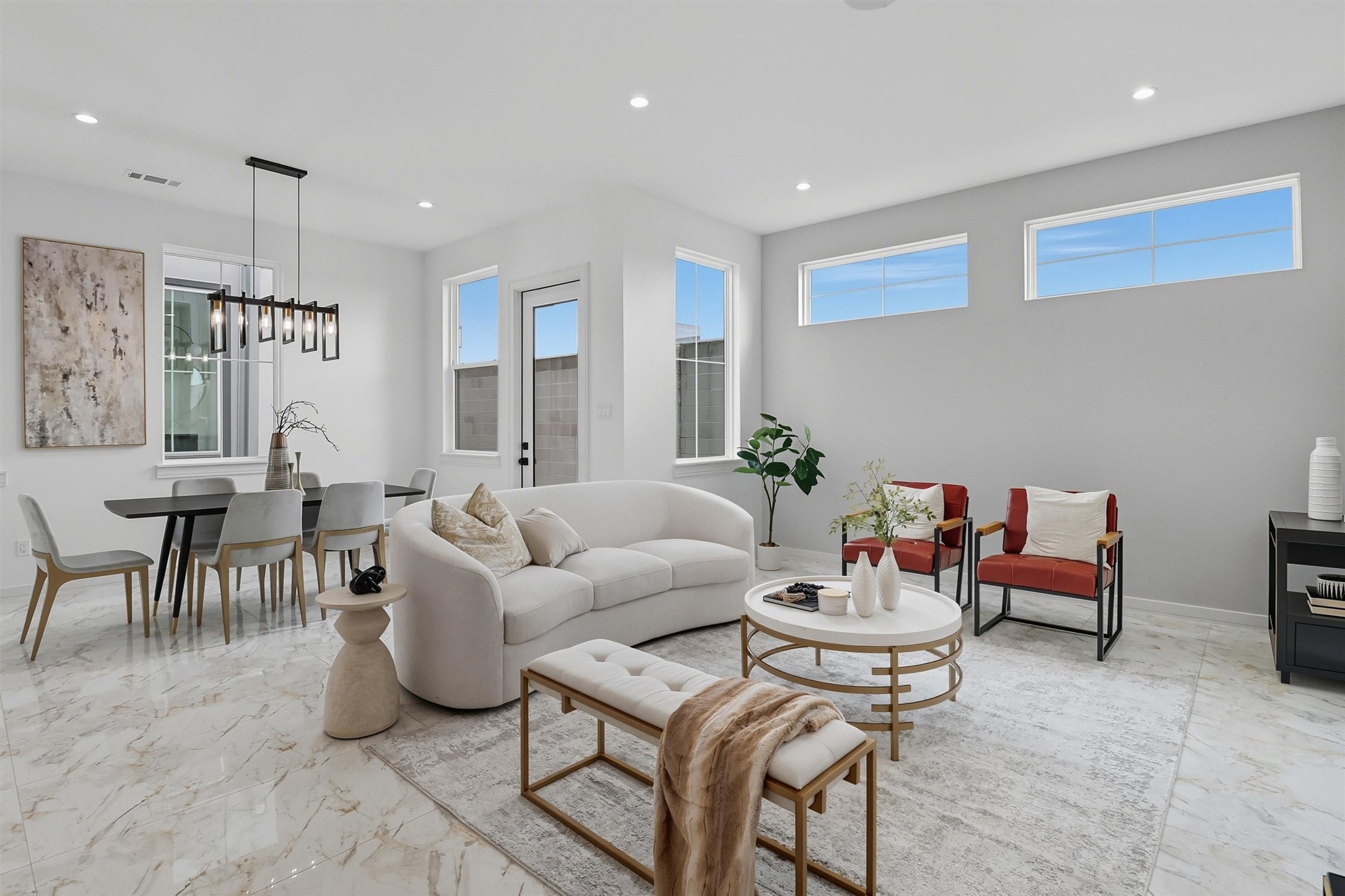 2939 El Fenice Lane Houston, TX 77057 - Photo 23 of 48 a living room with furniture potted plant and kitchen view