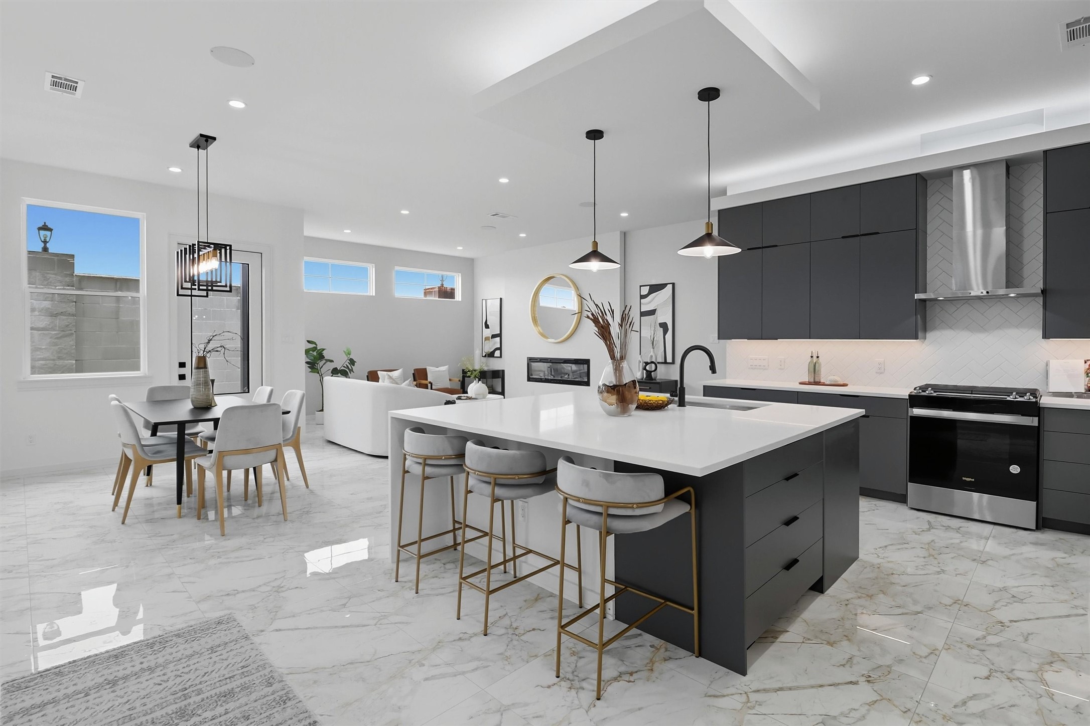 2939 El Fenice Lane Houston, TX 77057 - Photo 4 of 48 a kitchen with a sink a counter space appliances and cabinets