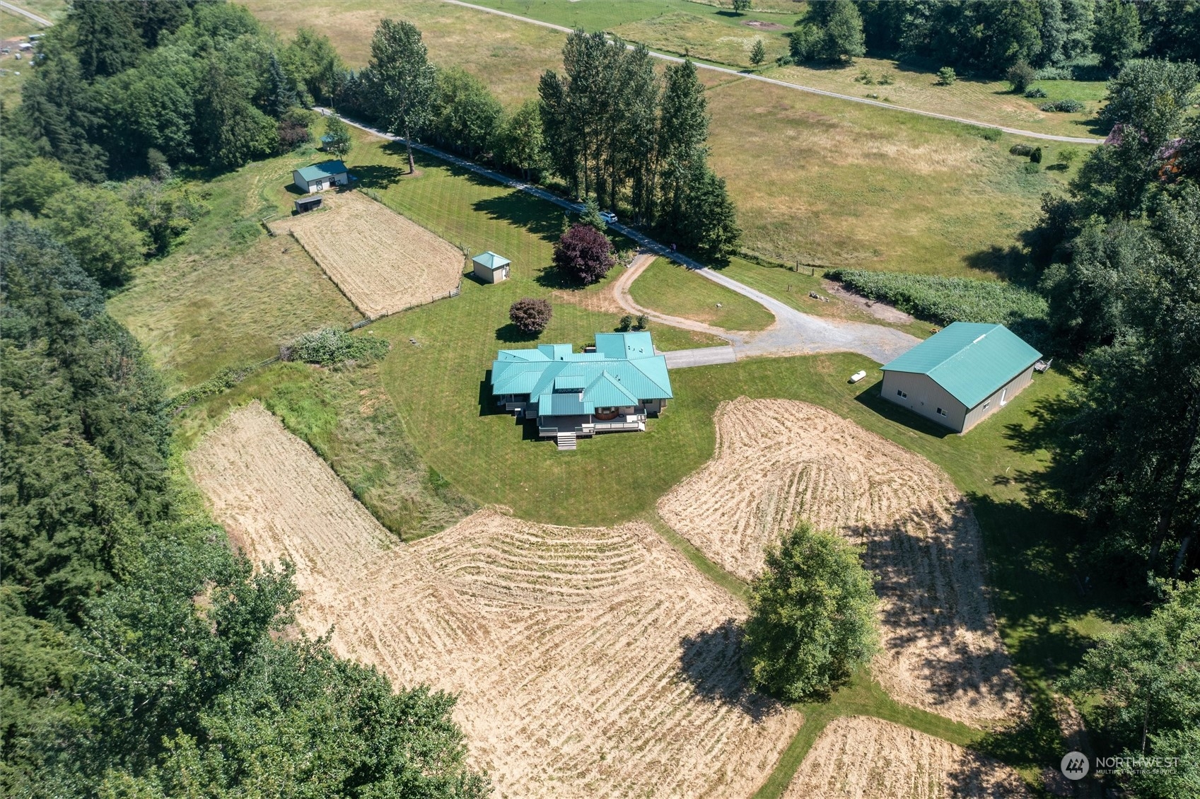 7445 Valley View Road Ferndale, WA 98248 - Photo 28 of 39 an aerial view of a house with a yard and lake view