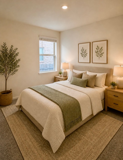 2016 Wooded Run Trail Georgetown, TX 78628 - Photo 12 of 16 Spacious bedroom featuring light neutral wall tones, recessed ceiling lighting, and a window with blinds