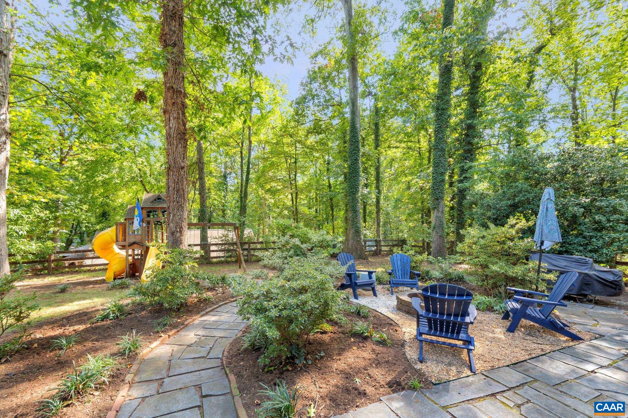 1717 Solomon Road Charlottesville, VA 22901 - Photo 39 of 41 a backyard of a house with table and chairs
