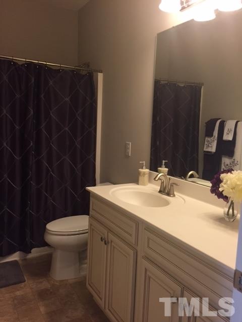 738 Wickham Ridge Road Apex, NC 27539 - Photo 21 of 23 a bathroom with a sink toilet and a mirror
