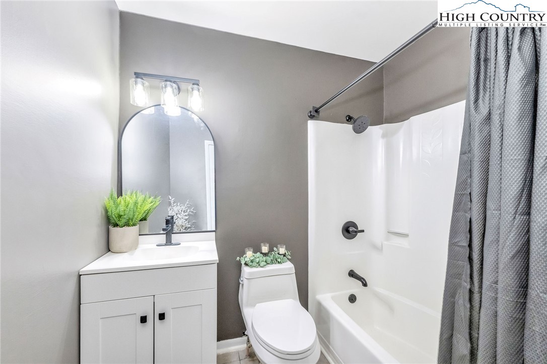393 Carter Miller Road Todd, NC 28684 - Photo 21 of 48 a bathroom with a sink toilet and shower