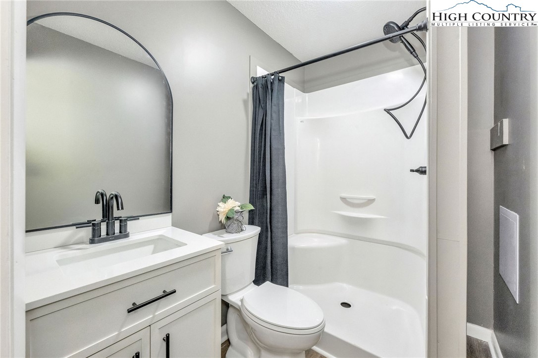 393 Carter Miller Road Todd, NC 28684 - Photo 28 of 48 a bathroom with a sink a toilet and shower