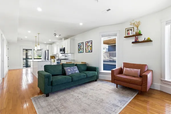 a living room with furniture and a couch