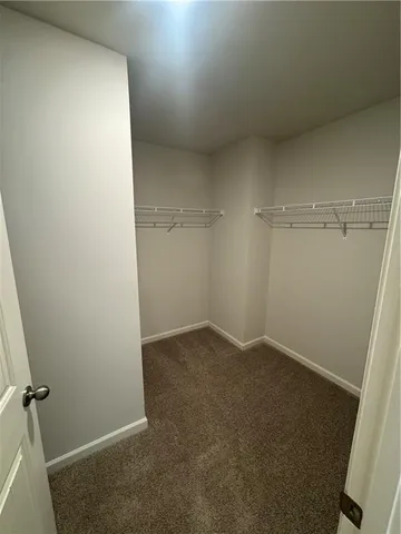 an empty room with a door