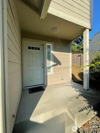 a view of a backyard of a house