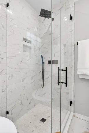 a bathroom with a shower