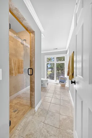 a bathroom with a shower