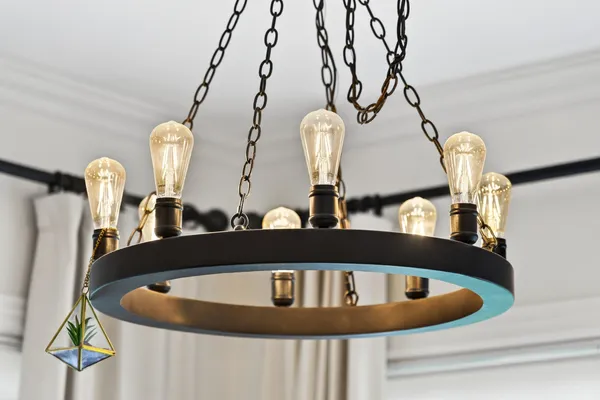 a close view of light fixtures